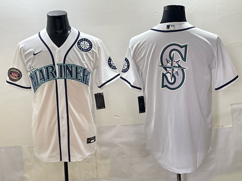 Men Seattle Mariners blank white MLB 2025 Nike jersey 002